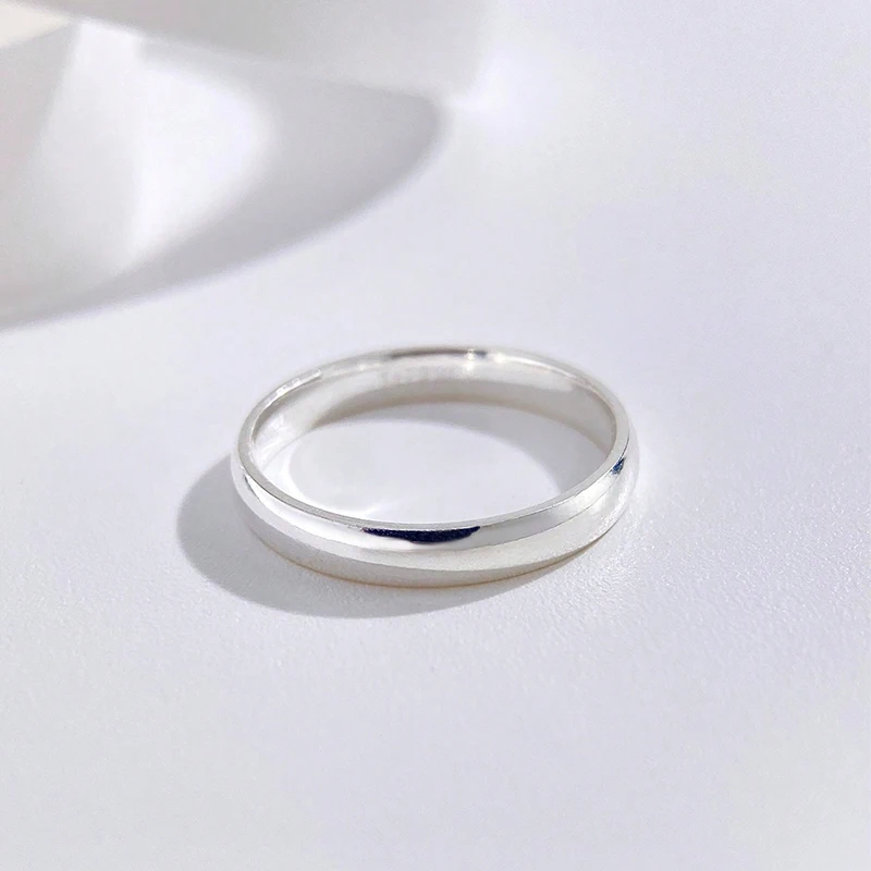 GRA 925 Sterling Silver Couples Ring Sets Light Polishing Simple Rings for Woman Man Classic Engagement Wedding Fine Jewelry - Image 2