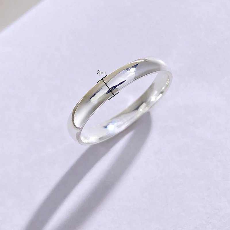 GRA 925 Sterling Silver Couples Ring Sets Light Polishing Simple Rings for Woman Man Classic Engagement Wedding Fine Jewelry - Image 4