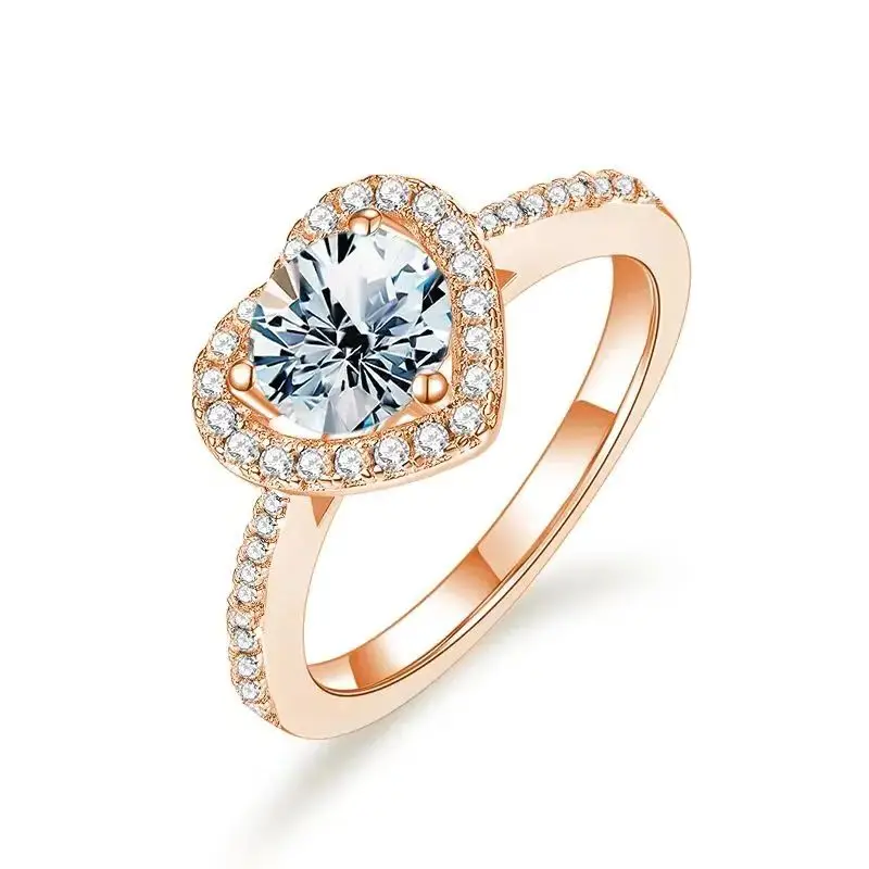 GRA Brillant Cut Moissanite Heart Ring for Women Luxury Diamond Rings 925 Sterling Silver Engagement Anniversary Fine Jewelry - Image 3
