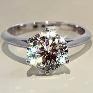 GRA Certified 1-5CT Moissanite Ring VVS1 Lab Diamond Solitaire Ring for Women Engagement Promise Wedding Band High Quality Fine