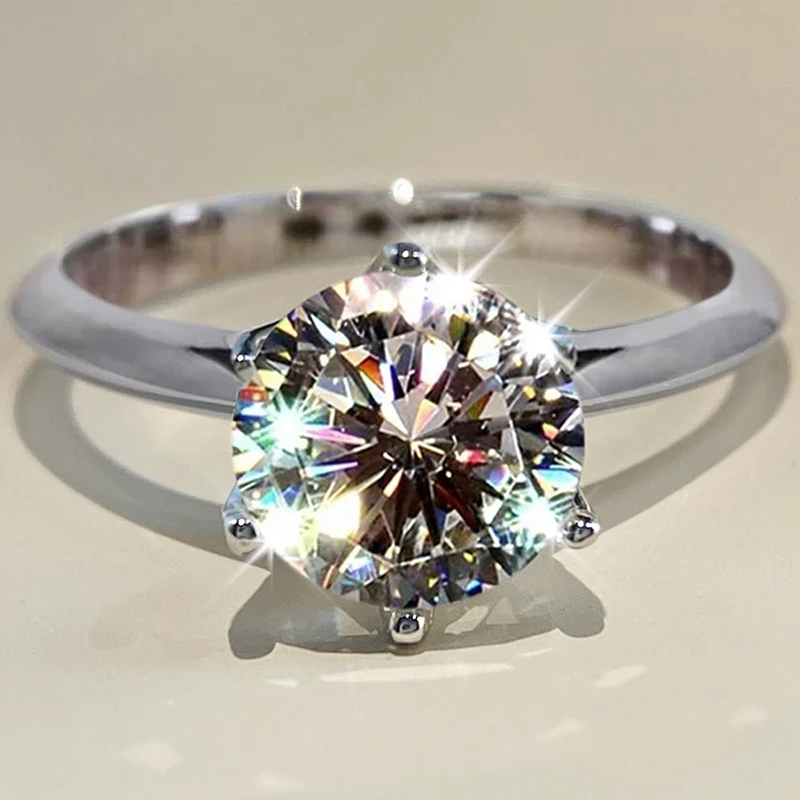 GRA Certified 1-5CT Moissanite Ring VVS1 Lab Diamond Solitaire Ring for Women Engagement Promise Wedding Band High Quality Fine