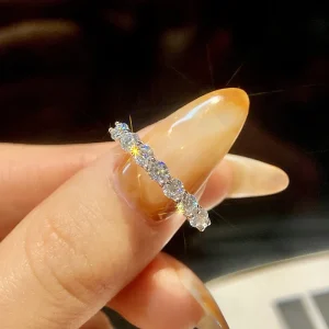 GRA 0.7ct Real Moissanite Diamond Ring 925 Sterling Silver Eternity Engagement Daily Wear Rings for Women Luxury Quality Jewelry