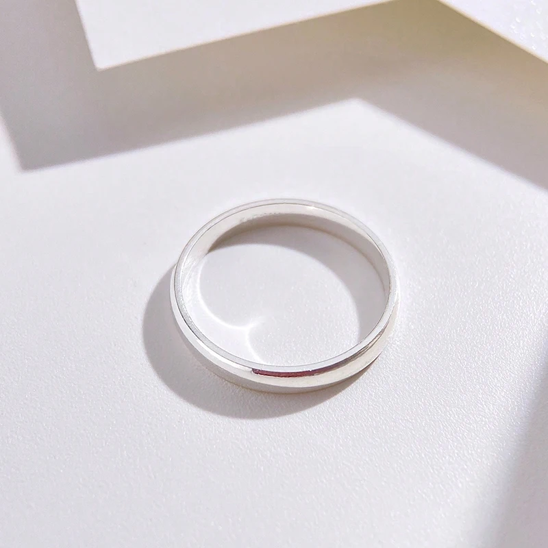 GRA 925 Sterling Silver Couples Ring Sets Light Polishing Simple Rings for Woman Man Classic Engagement Wedding Fine Jewelry - Image 5