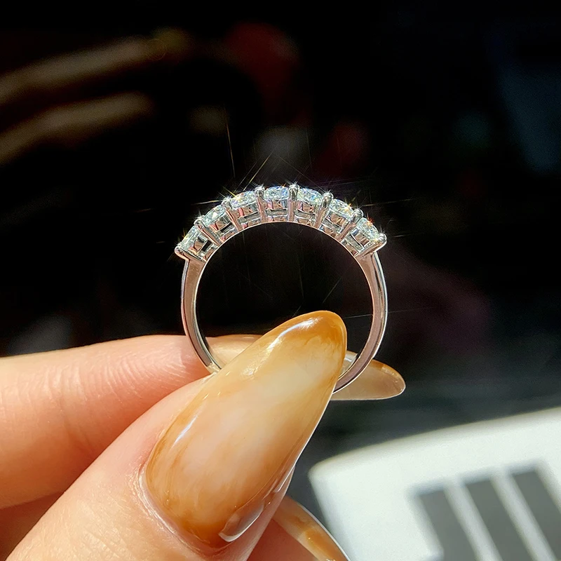 GRA 0.7ct Real Moissanite Diamond Ring 925 Sterling Silver Eternity Engagement Daily Wear Rings for Women Luxury Quality Jewelry - Image 3